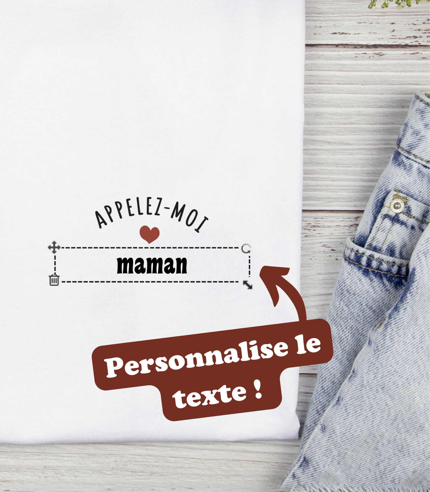 T-shirt Appelez moi personnalisation – Image 2