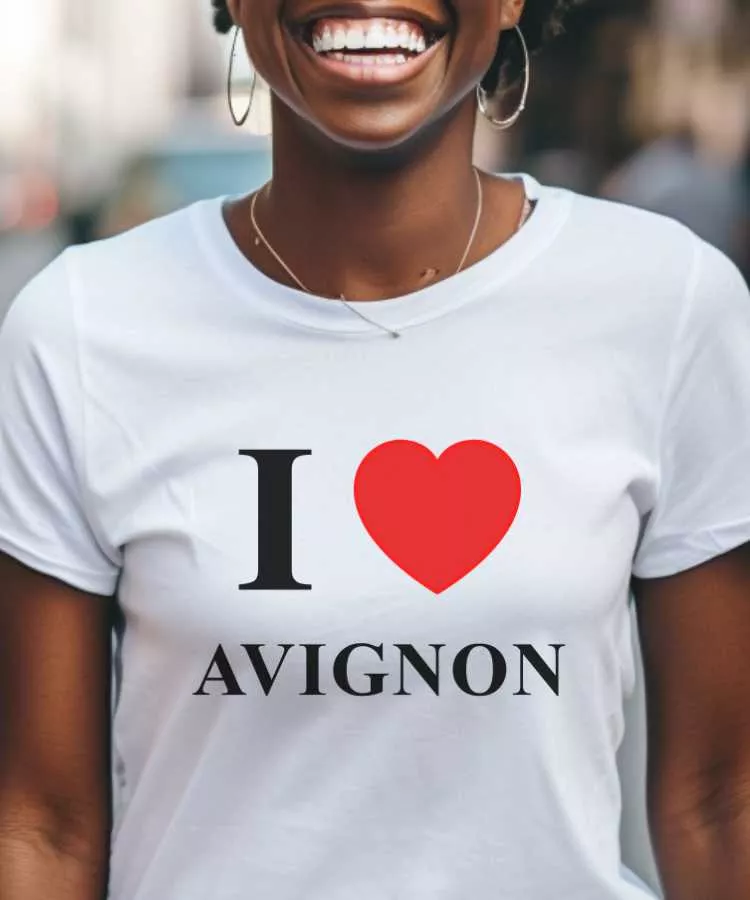 T-Shirt I love Avignon – Pour Homme et Femme – Image 3