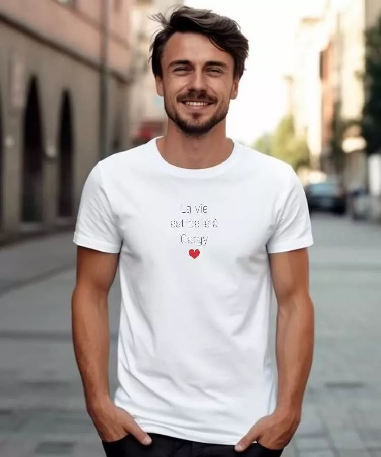 T-Shirt La vie est belle à Cergy – Image 3
