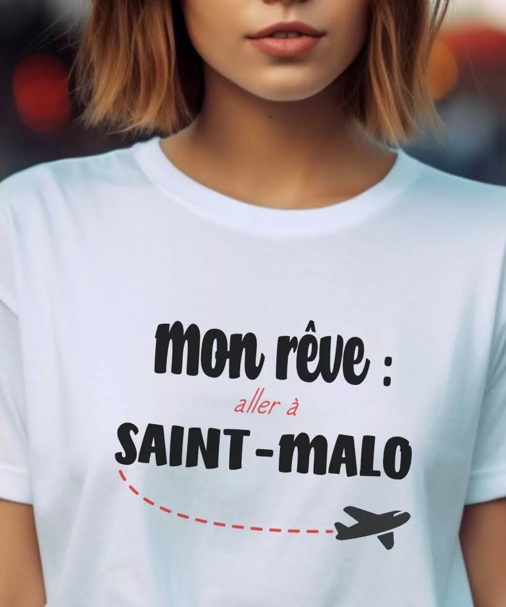 T-Shirt Mon rêve aller à Saint-Malo – Pour Homme et Femme – Image 2