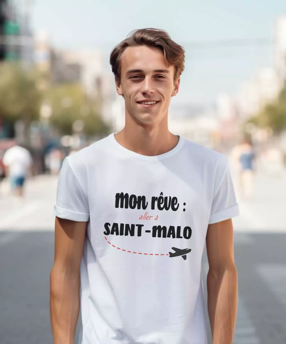 T-Shirt Mon rêve aller à Saint-Malo – Pour Homme et Femme – Image 3