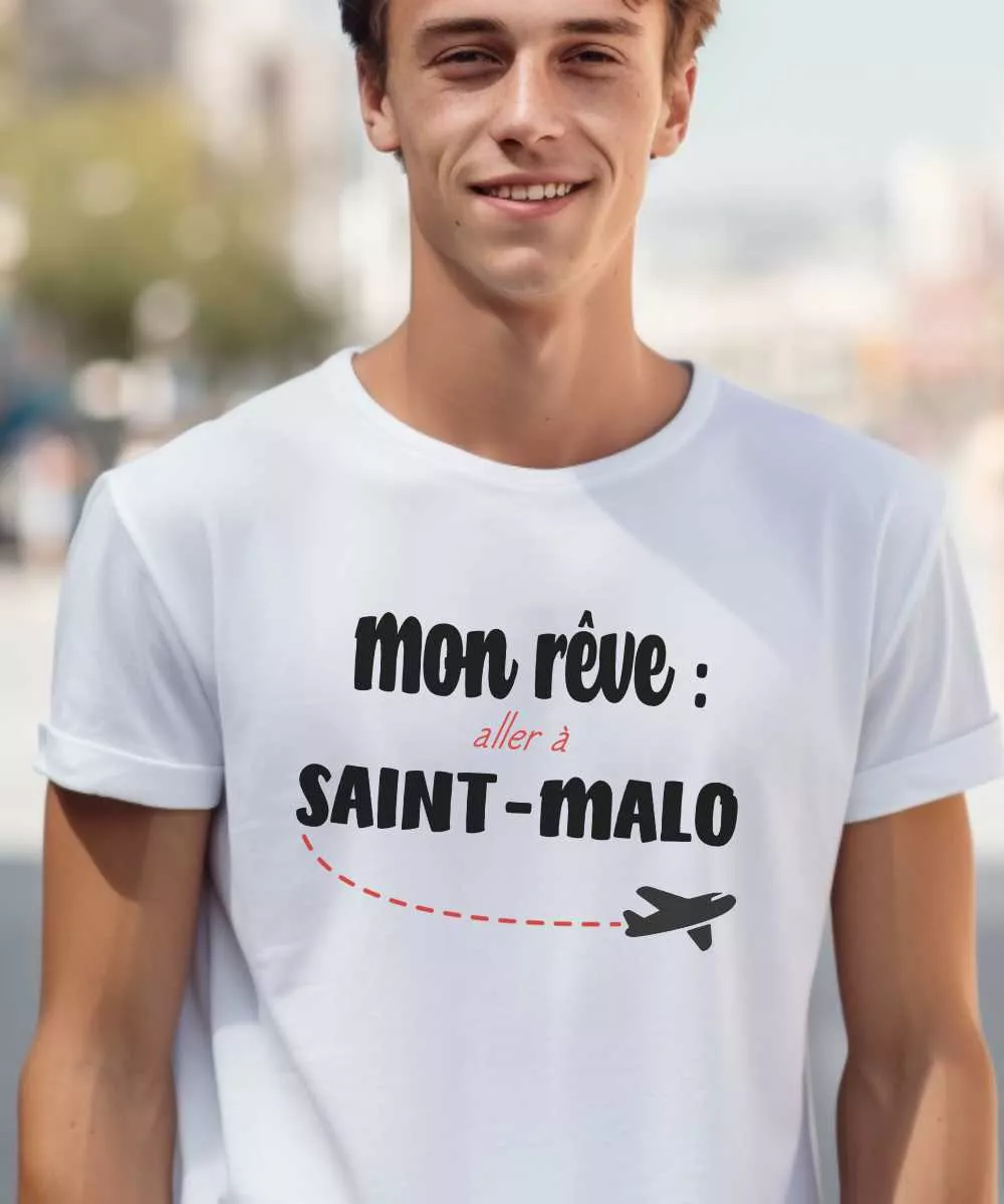 T-Shirt Mon rêve aller à Saint-Malo – Pour Homme et Femme – Image 4