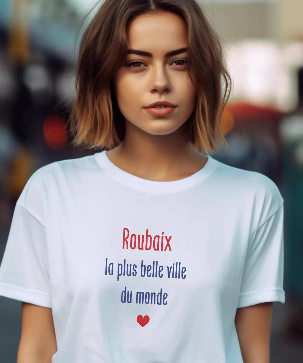 T-Shirt Roubaix la plus belle ville du monde – Pour Homme et Femme – Image 2